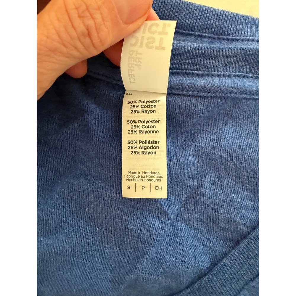 District Perfect Tri V-Neck T-Shirt Womens Small Heather Royal Blue DM130L - Picture 4 of 5